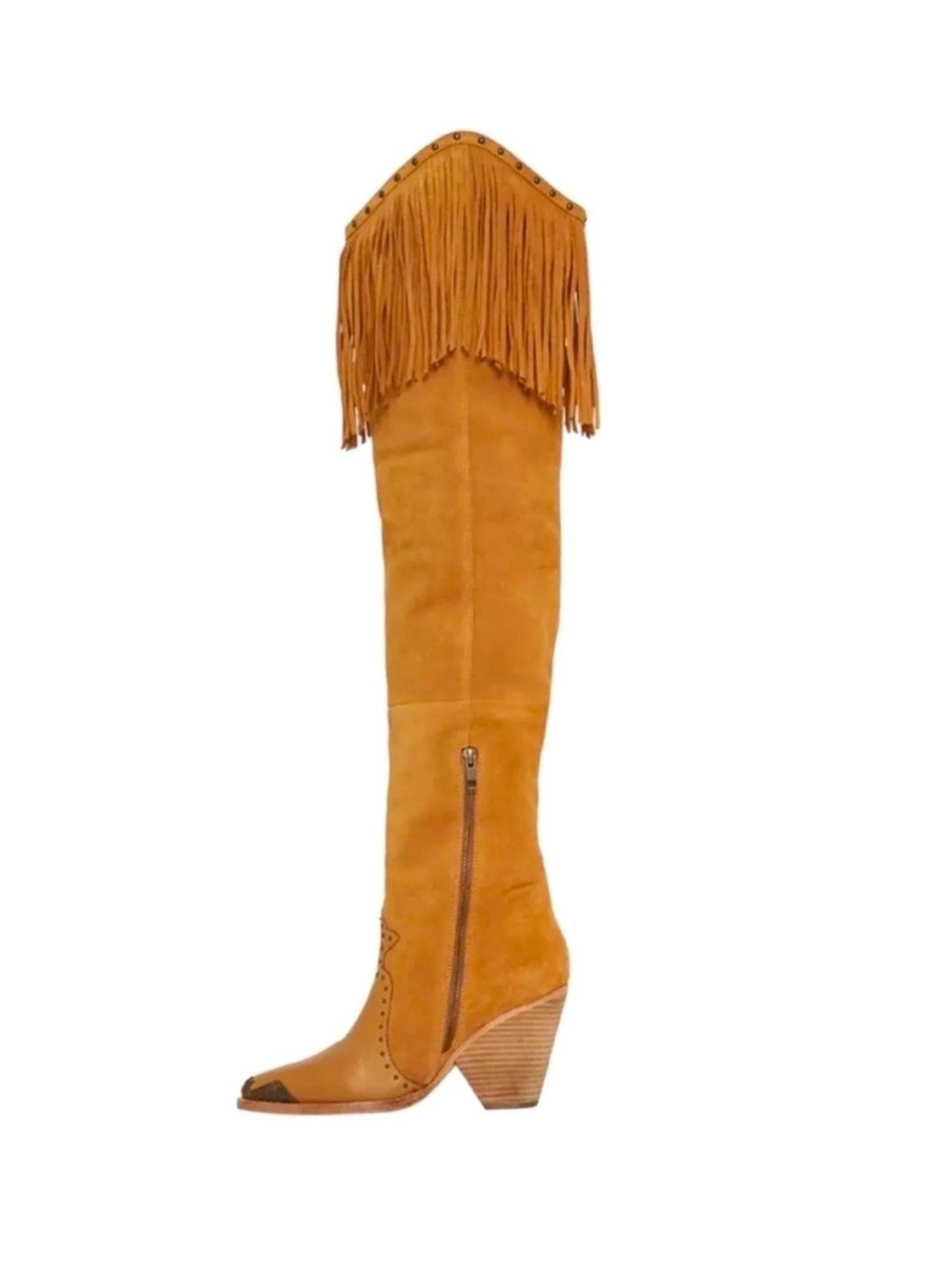 Like new Spell Fringe Over-the-Knee Evie Boot - Tan - Picture 2 of 12